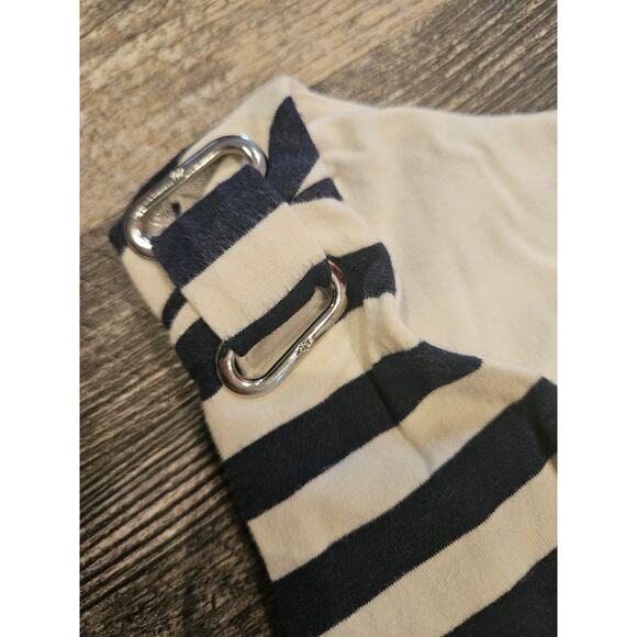 lauren ralph lauren sleeveless Maxi Dress 8 Medium Large navy stripe shelf bra - Picture 6 of 10